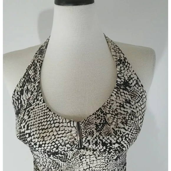 Calvin Klein Small Brown Snake Animal Print Halter - Picture 3 of 6